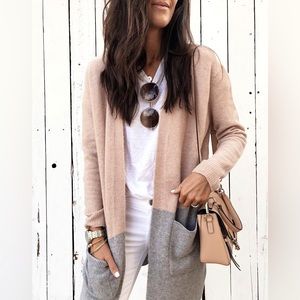 Madewell Kent Colorblock Merino Wool Alpaca Cardigan Sweater | Small